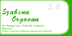 szabina orgovan business card