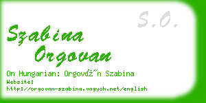 szabina orgovan business card